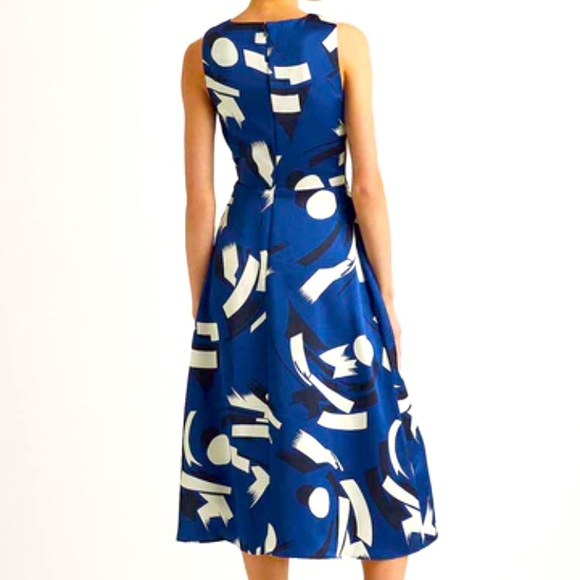 NWT Lauren Ralph Lauren Abstract Midi Dress Size 10 - Picture 3 of 8